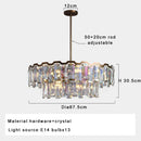 Axyaa Italian Crystal Round LED Pendant Lamp for Luxury Living and Dining Rooms