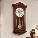 Axyaa Vintage Wooden Quartz Wall Clock for Living Room Home - Silent European Design