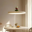 Axyaa Creamy LED Pendant Lights: Flying Saucer Chandeliers for Minimalist Home Dining Decor