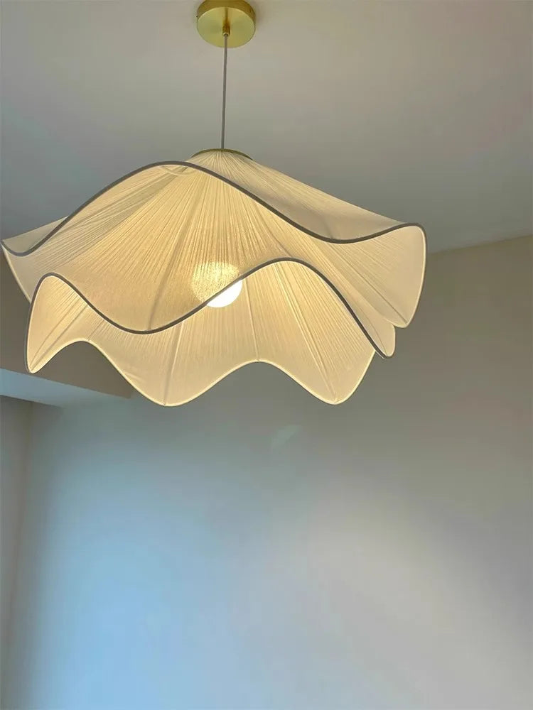 Axyaa Simple Cloth Chandelier: Nordic French Design LED Pendant Light Fixtures
