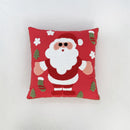 Embroidery Christmas Throw Pillowcase Elk Red Decoration Square Pillowcases by Axyaa