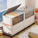 Axyaa Foldable Storage Bin with Rolling Wheels, Large Capacity Organizer for Clothes/Quilts