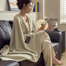 Axyaa Camel Wool Shawl Blanket - Coral Fleece Sofa Blanket for Office Nap & Winter