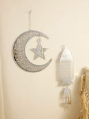 Silver Ramadan Moon & Star Acrylic Ornaments by Axyaa for Elegant Eid Decor