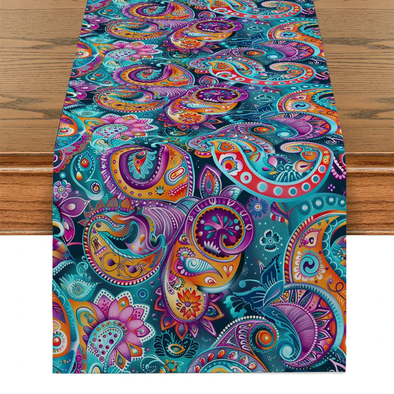 Axyaa Paisley Pattern Table Runner for Wedding, Dining, and Holiday Party Decor
