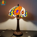 Axyaa Tiffany Style Stained Glass Table Lamp - 12 Inch Alloy Base Lighting