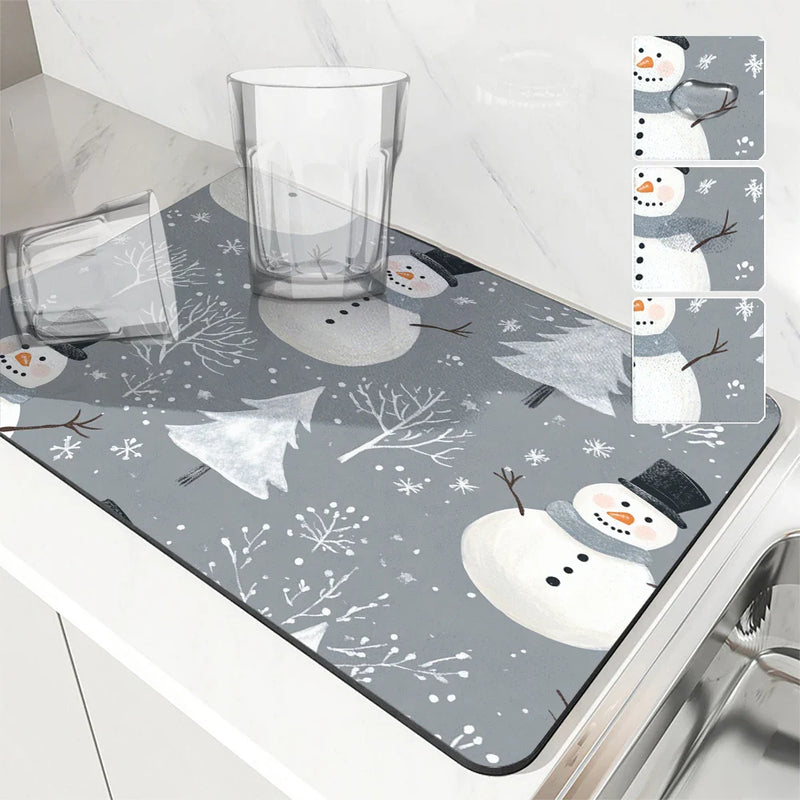 Axyaa Christmas Tree Kitchen Draining Mat