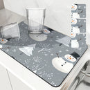 Axyaa Christmas Tree Kitchen Mat Absorbent Antiskid Draining Quick Dry Bathroom Pad