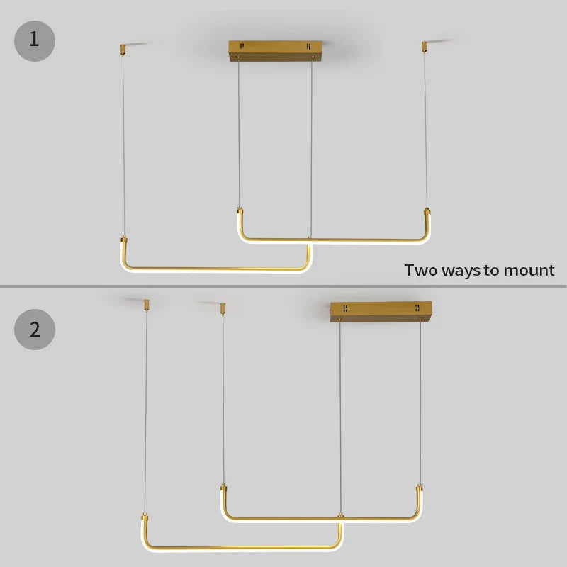 Axyaa Gold Pendant Light: Modern, Energy-Efficient, Adjustable for Dining Room