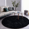 Axyaa Gray Fluffy Plush Carpet Round Rug for Living Room, Kids Bedroom, Nursery & Home Decor
