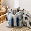 Axyaa Polka Dots Jacquard Pillow Cover in Yellow Blue Grey, 18x18" 20x20"