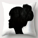 Axyaa Black Head Pillowcase Set for Home Sofa Decoration, 17.7" * 17.7", Single-Sided Print