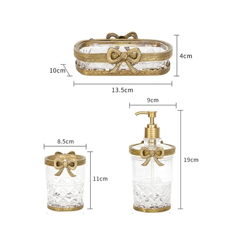 Axya Vintage Gold Bathroom Accessory Set