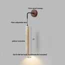 Axyaa Yellow Travertine LED Wall Sconce | Adjustable Plug-In Stair Light Fixture