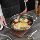 Axyaa 32cm Stainless Steel Non Stick Wok Pan Durable Induction Gas Stove Pot