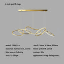 Axyaa Modern Gold Ring LED Pendant Chandelier for Living Room Dining Room Kitchen Lighting