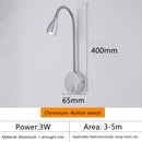 Axyaa Wall Mounted LED Reading Lamp 3W, Adjustable Gooseneck, Switch, Bedroom Night Light