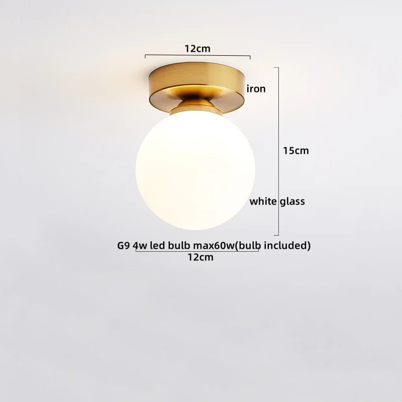 Axyaa Modern Wood Glass LED Ceiling Light for Kitchen Living Room Decor