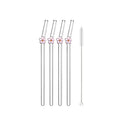 Axyaa Flower Glass Straws: Reusable Drinking Straw Set for Smoothies, Cocktails & More