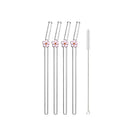 Axyaa Flower Glass Straws: Reusable Drinking Straw Set for Smoothies, Cocktails & More