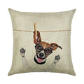 Axyaa Cartoon Dog Linen Pillowcase 45*45cm