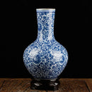 Axyaa Blue White Porcelain Flower Vase: Elegant Jingdezhen Ceramics Home Decor Craft