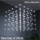 Axyaa Chrome Square LED Pendant Lamp - Stainless Steel - Adjustable Cord - Modern Lighting