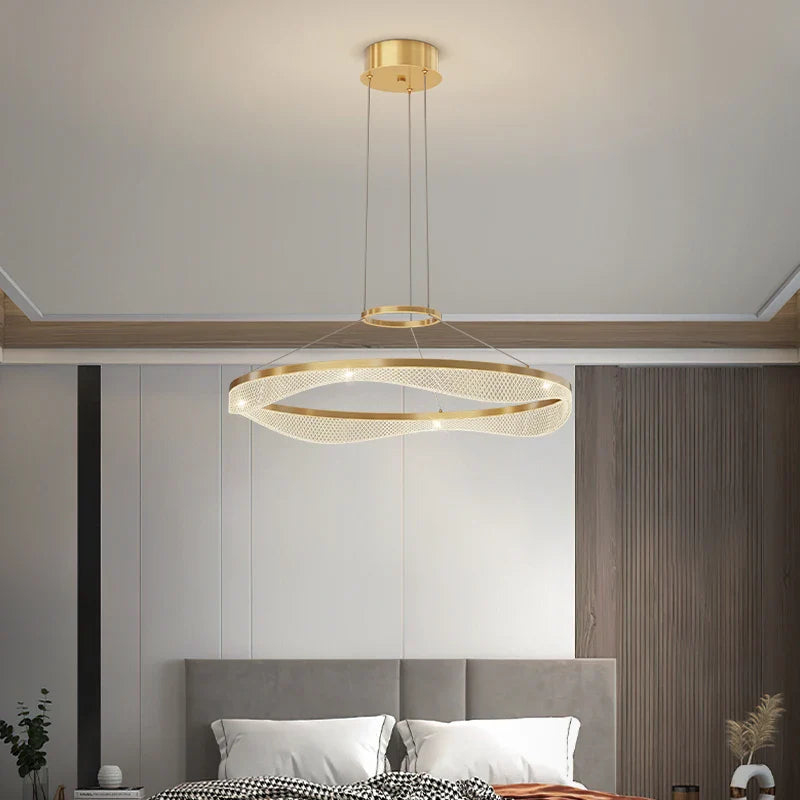 Axyaa Acrylic Living Room Chandelier Pendant Light - Modern Hanging Fixture