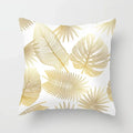 Axyaa Gold Leaf Polyester Cushion Cover - Decorative Sofa Pillow Cover