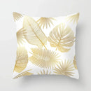 Axyaa Gold Leaf Polyester Cushion Cover - Decorative Sofa Pillow Cover