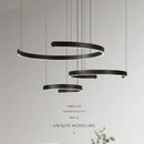 Axyaa Modern Black LED Chandelier Pendant Light for Foyer, Bar, Stairs, Indoor Luminarias