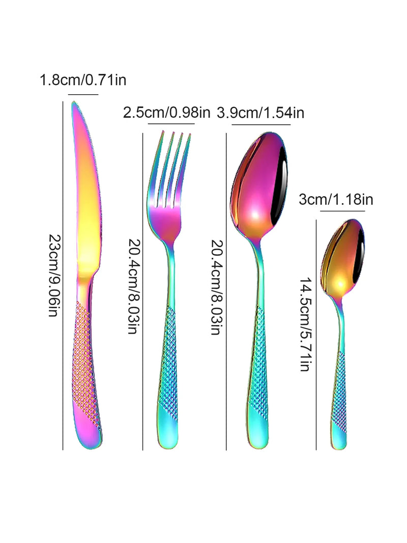 Axyaa Stainless Steel Star Steak Set: Knife, Fork, Spoon, Coffee Spoon