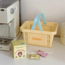 Axyaa Korean Ins Style Cream Portable Desktop Organizer Basket