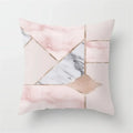 Pink Glitter Letter Flower Geometric Cushion Cover by Axyaa