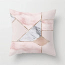 Pink Glitter Letter Flower Geometric Cushion Cover by Axyaa