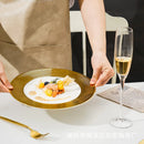 Axyaa Phnom Penh Ceramic Pasta Plate with Frosted Finish