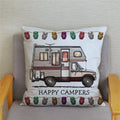Happy Campers Owl Motorhome Print Pillow Case by Axyaa