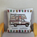 Happy Campers Owl Motorhome Print Pillow Case by Axyaa