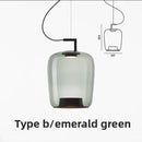 Axyaa Smoke Grey Amber Glass Ball Pendant - Large Art Glass Lamp