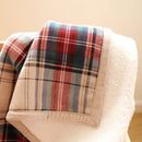 Axyaa Striped Print Double Layer Flannel Sofa Blanket for Warmth and Style