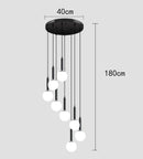 Axyaa LED Ring Stairs Pendant Light Chandelier for Living Room Dining Room Lighting