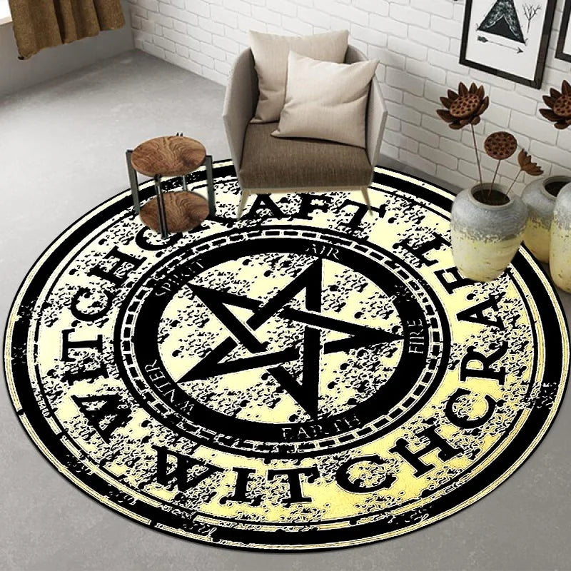 Ethnic Mandala Round Carpet for Living Room Decor by Axyaa