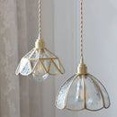 Axyaa Nordic Copper Pendant Light Clear Glass Vintage American Style Lamp