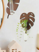 Axyaa Wood Wall Planters Turtle Back Leaf Pots Indoor Propagation Station