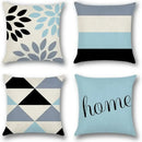 Axyaa Light Blue Linen Cushion Cover - 40x40 to 60x60 Pillowcase