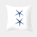 Axyaa Sea Life Decorative Pillow Cover - Blue Coral Seahorse Starfish Theme