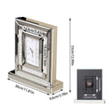 Axyaa Silver Glass Desk Clock with Crushed Diamond Edge, 30x9.6x33cm