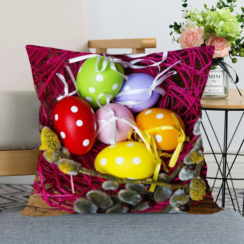 Axyaa Satin Fabric Easter Pillow Case Set for Wedding and Home Decor