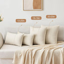 Axyaa Farmhouse Patchwork Beige Pillow Covers Set