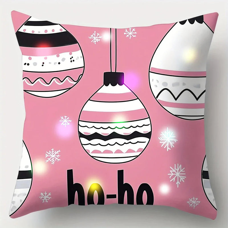 Axyaa LED Light Luminous Pillowcase with Cute Christmas Cartoon Design